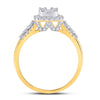 14k Yellow Gold Womens Baguette Diamond Square Cluster Ring 3/4 Cttw