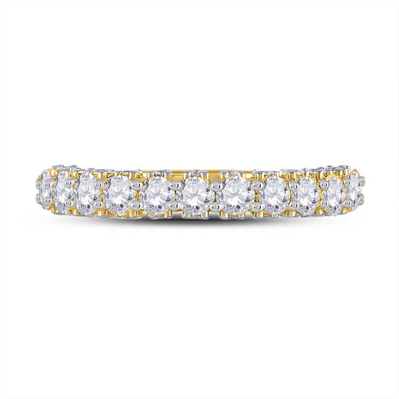 14k Yellow Gold Womens Round Diamond Single Row Band Ring 1-5/8 Cttw