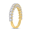 14k Yellow Gold Womens Round Diamond Single Row Band Ring 1-5/8 Cttw