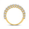 14k Yellow Gold Womens Round Diamond Single Row Band Ring 1-5/8 Cttw