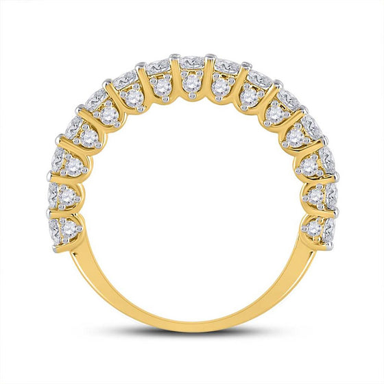 14k Yellow Gold Womens Round Diamond Single Row Band Ring 1-5/8 Cttw
