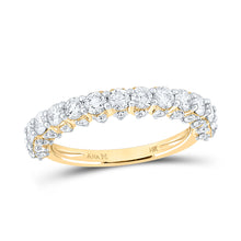  14k Yellow Gold Womens Round Diamond Single Row Band Ring 1-5/8 Cttw