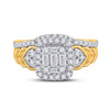 14k Yellow Gold Baguette Diamond Bridal Wedding Ring Band Set 3/4 Cttw