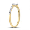 14k Yellow Gold Womens Baguette Diamond Band Ring 1/4 Cttw