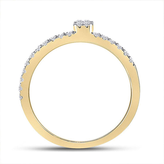14k Yellow Gold Womens Baguette Diamond Band Ring 1/4 Cttw