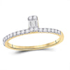 14k Yellow Gold Womens Baguette Diamond Band Ring 1/4 Cttw