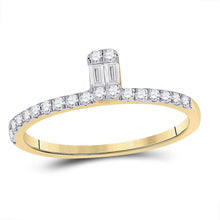  14k Yellow Gold Womens Baguette Diamond Band Ring 1/4 Cttw