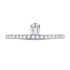 14k White Gold Womens Baguette Diamond Band Ring 1/4 Cttw