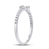 14k White Gold Womens Baguette Diamond Band Ring 1/4 Cttw