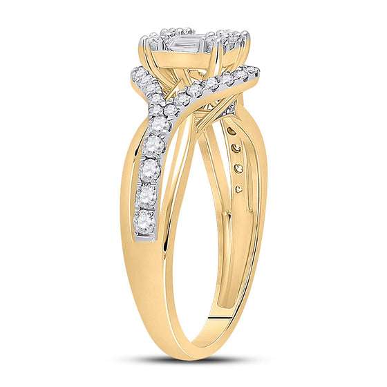 14k Yellow Gold Womens Baguette Diamond Fashion Ring 3/4 Cttw