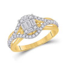 14k Yellow Gold Womens Baguette Diamond Fashion Ring 3/4 Cttw
