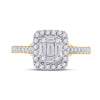 14k Yellow Gold Womens Baguette Diamond Square Ring 1/2 Cttw