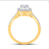 14k Yellow Gold Womens Baguette Diamond Square Ring 1/2 Cttw