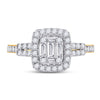 14k Yellow Gold Womens Baguette Diamond Square Ring 3/4 Cttw