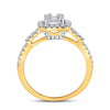 14k Yellow Gold Womens Baguette Diamond Square Ring 3/4 Cttw