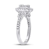 14k White Gold Womens Baguette Diamond Square Ring 3/4 Cttw
