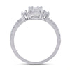 14k White Gold Womens Baguette Diamond Cluster Ring 5/8 Cttw