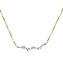  14k Yellow Gold Womens Round Diamond Bar Necklace 1/5 Cttw