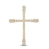 14k Yellow Gold Womens Baguette Diamond Cross Pendant 3/4 Cttw