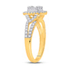 14k Yellow Gold Womens Baguette Diamond Square Ring 3/4 Cttw