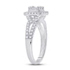 14k White Gold Womens Baguette Diamond Square Ring 3/4 Cttw