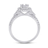 14k White Gold Womens Baguette Diamond Square Ring 3/4 Cttw
