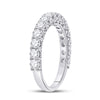 14k White Gold Womens Round Diamond Single Row Band Ring 1-1/2 Cttw