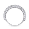 14k White Gold Womens Round Diamond Single Row Band Ring 1-1/2 Cttw