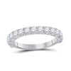 14k White Gold Womens Round Diamond Single Row Band Ring 1-1/2 Cttw