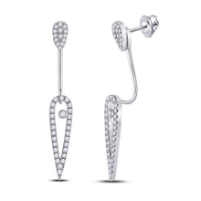  14k White Gold Womens Round Diamond Fashion Earrings 1/2 Cttw