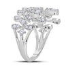 14k White Gold Womens Round Diamond Fashion Ring 7/8 Cttw