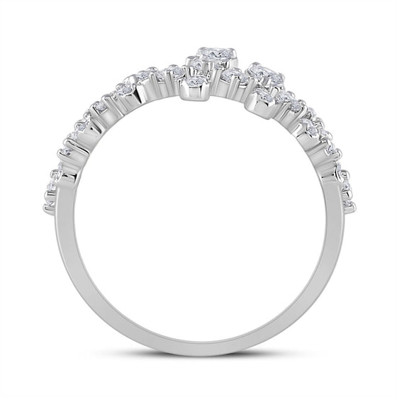 14k White Gold Womens Round Diamond Fashion Ring 7/8 Cttw