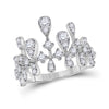 14k White Gold Womens Round Diamond Fashion Ring 7/8 Cttw