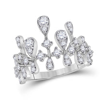  14k White Gold Womens Round Diamond Fashion Ring 7/8 Cttw