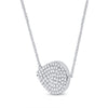 10k White Gold Womens Round Diamond Teardrop Necklace 1/5 Cttw