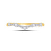 14k Yellow Gold Womens Baguette Diamond Chevron Band Ring 1/5 Cttw