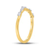14k Yellow Gold Womens Baguette Diamond Chevron Band Ring 1/5 Cttw