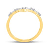 14k Yellow Gold Womens Baguette Diamond Chevron Band Ring 1/5 Cttw