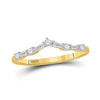 14k Yellow Gold Womens Baguette Diamond Chevron Band Ring 1/5 Cttw