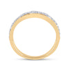 14k Yellow Gold Womens Round Diamond Band Ring 1/3 Cttw