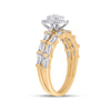 14k Yellow Gold Round Diamond Bridal Wedding Ring Band Set 1 Cttw
