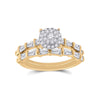14k Yellow Gold Round Diamond Bridal Wedding Ring Band Set 1 Cttw