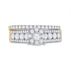 14k Yellow Gold Round Diamond Bridal Wedding Ring Band Set 1 Cttw