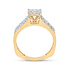 14k Yellow Gold Round Diamond Bridal Wedding Ring Band Set 1 Cttw