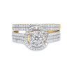 14k Yellow Gold Round Diamond Bridal Wedding Ring Band Set 3/4 Cttw