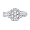 14k White Gold Womens Round Diamond Cluster Ring 5/8 Cttw