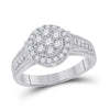 14k White Gold Womens Round Diamond Cluster Ring 5/8 Cttw