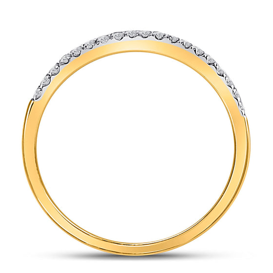 14k Yellow Gold Round Diamond Bridal Wedding Ring Band Set 1/2 Cttw