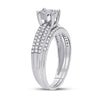 14k White Gold Round Diamond Bridal Wedding Ring Band Set 1/2 Cttw