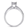 14k White Gold Round Diamond Bridal Wedding Ring Band Set 1/2 Cttw